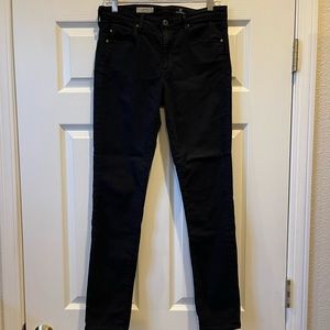 AG Adriano Goldschmied The Prima Mid-Rise Cigarette Black Pant/Jean, Size 29